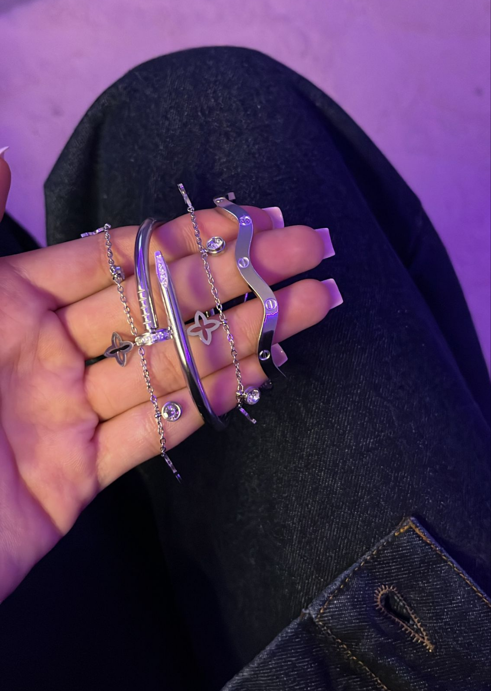 Bracelet Etoiles couleur argent