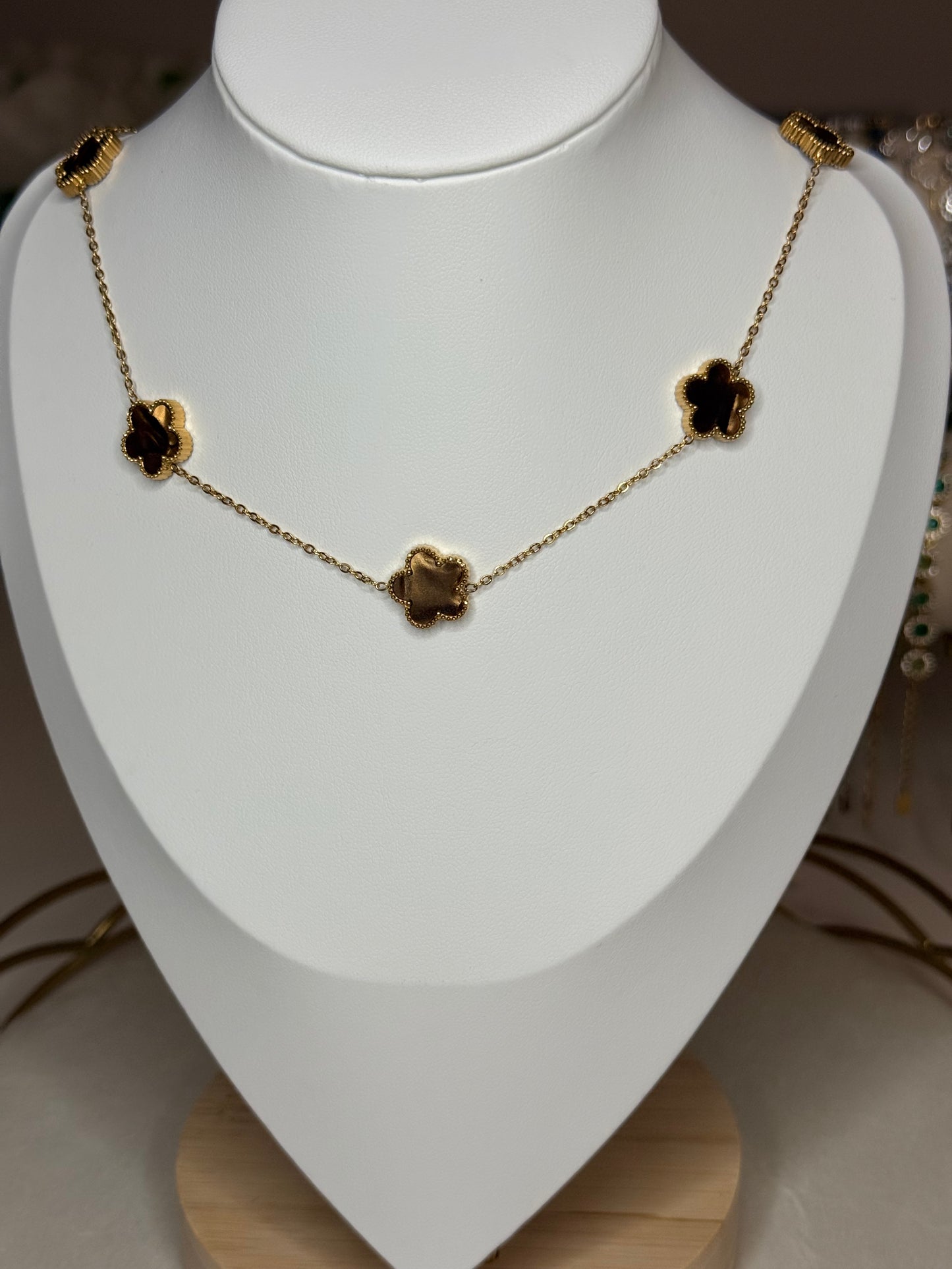 Collier Pétales Marron