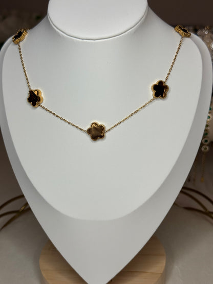 Collier Pétales Marron
