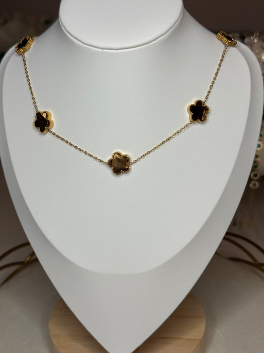 Collier Pétales Marron