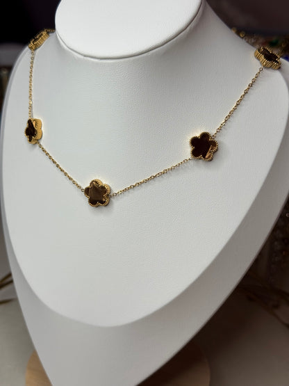 Collier Pétales Marron