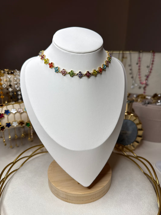 Collier Flowers Colors ras de cou
