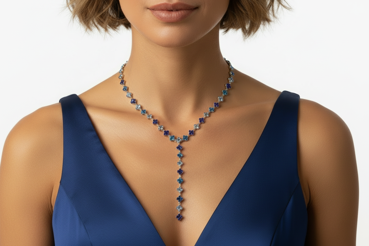 Collier Flowers Blue
