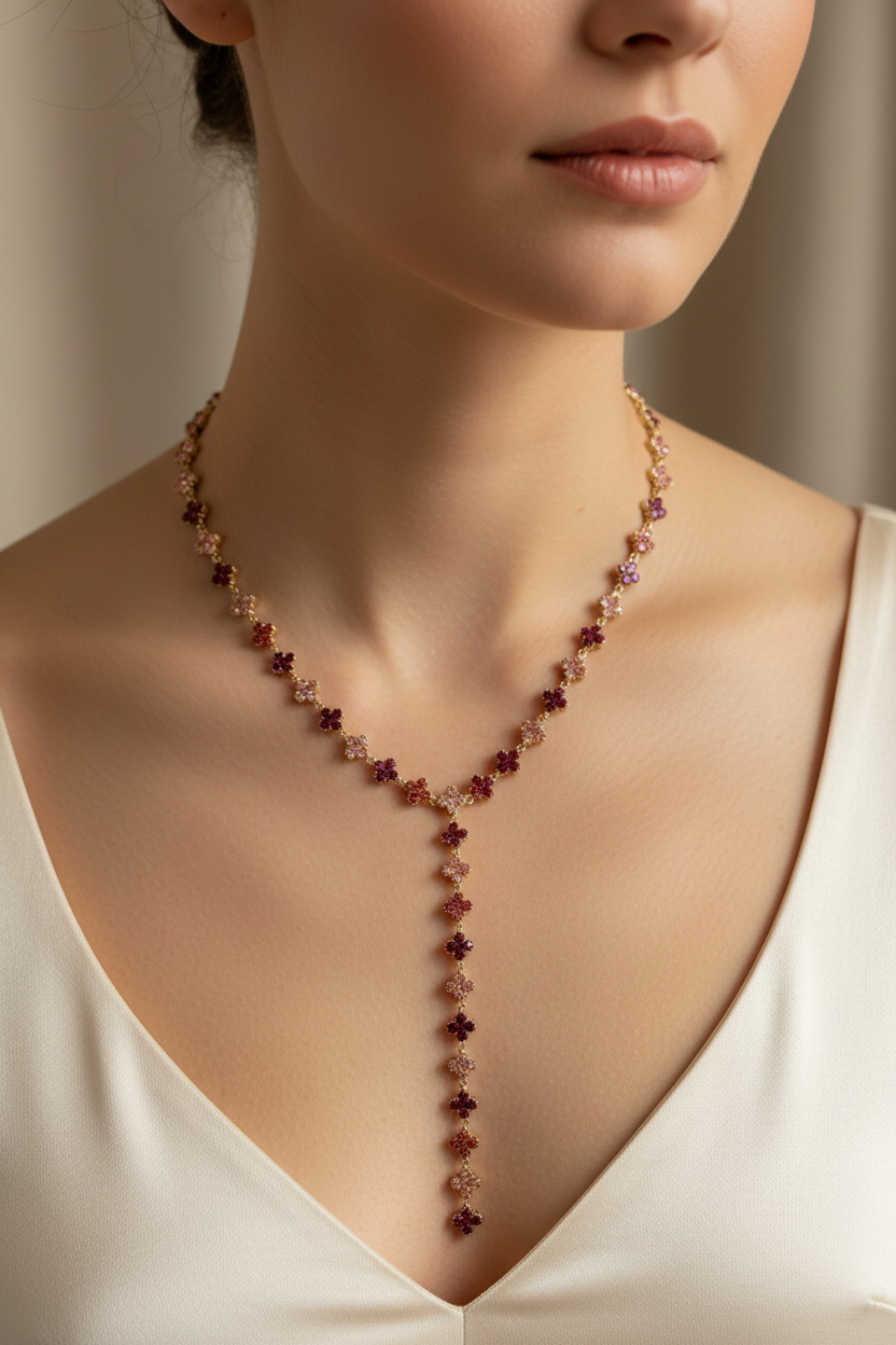 Collier Flowers Pink