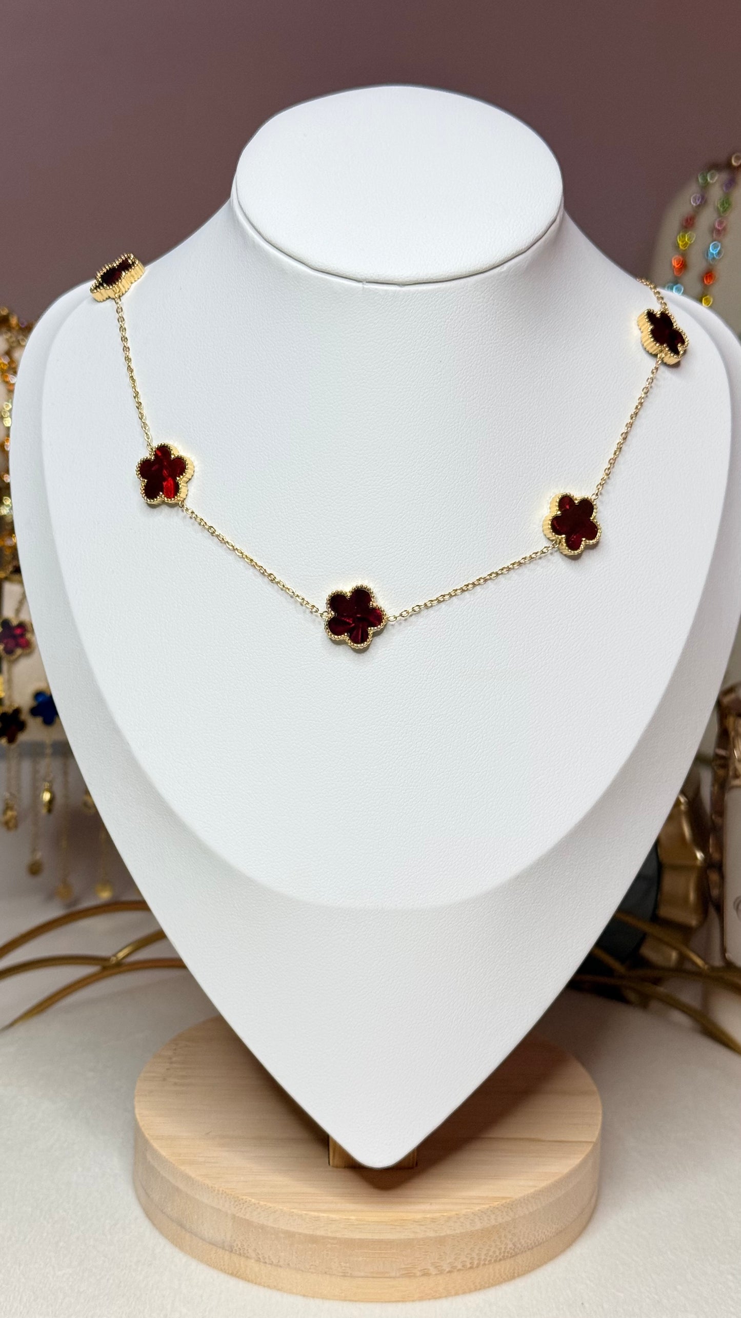 Collier Pétales Rouges