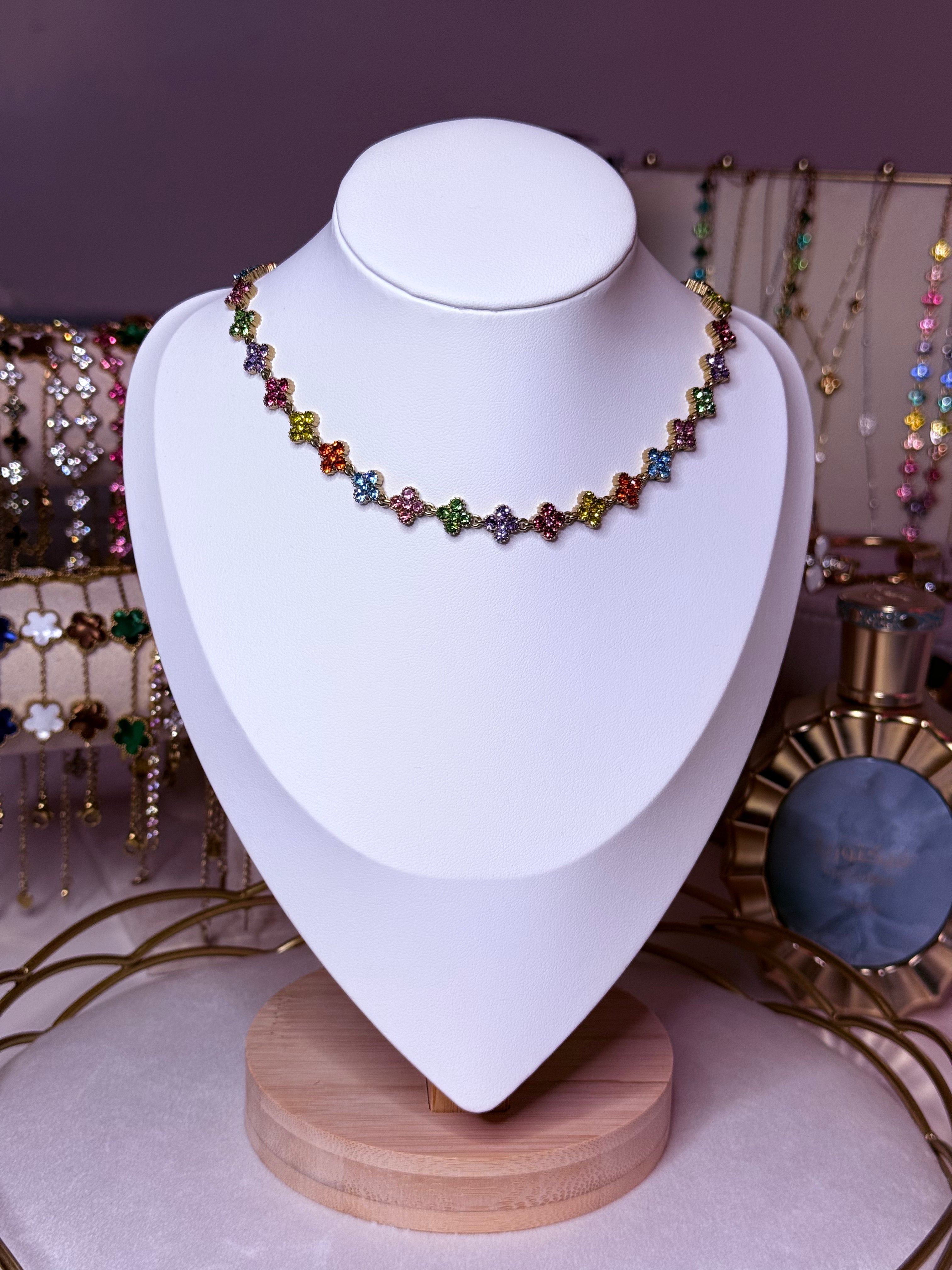 Collier Flowers Colors ras de cou