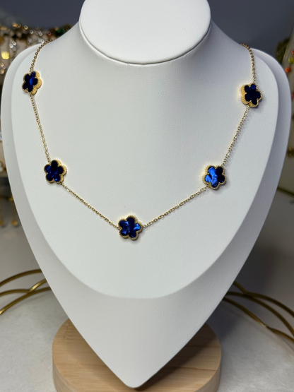 Collier Pétales Bleue